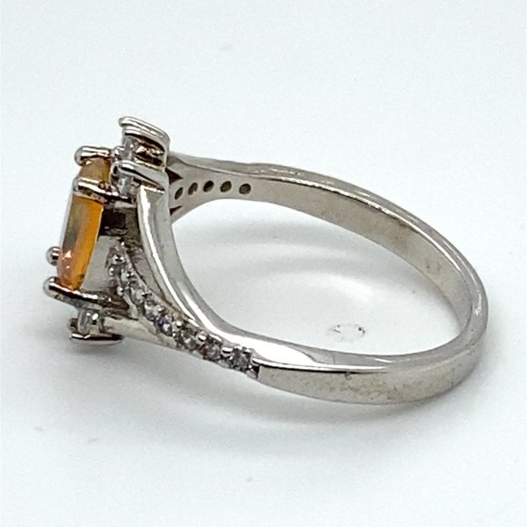 White Precious Opal .60ct Platinum Finish Solid 925 Sterling Silver Ring - Picture 7 of 7